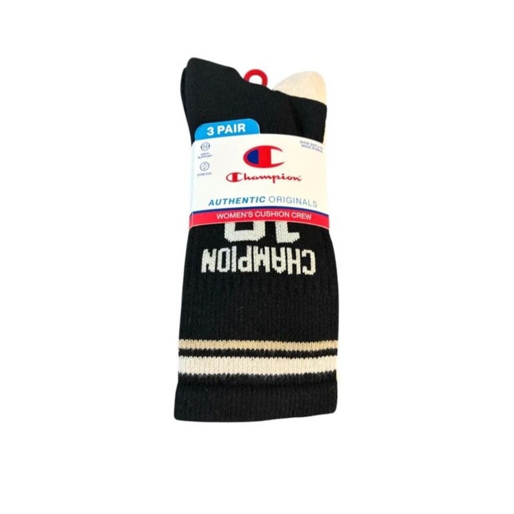 Champion Womens Cushion Crew Socks 3 Pair Pack size 4-10